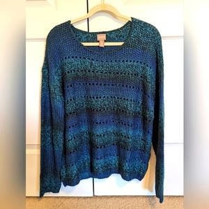 Chicos Crochet Knit Sweater